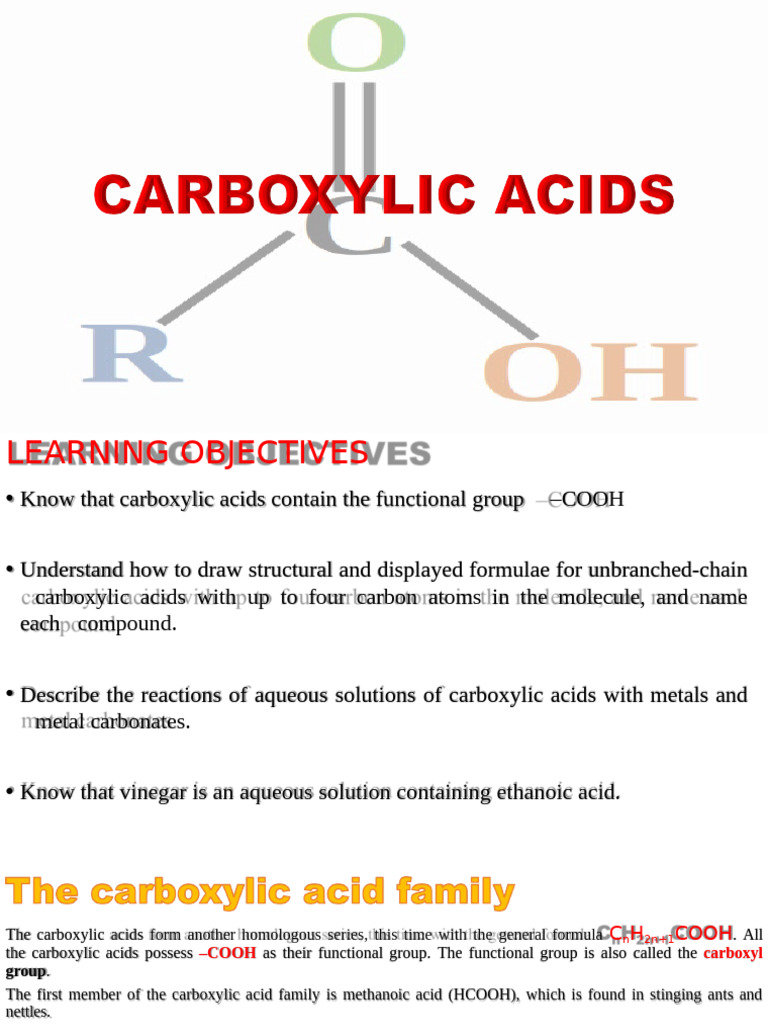 Carboxylic Acids and Esterification Guide | PDF | Ester | Acid
