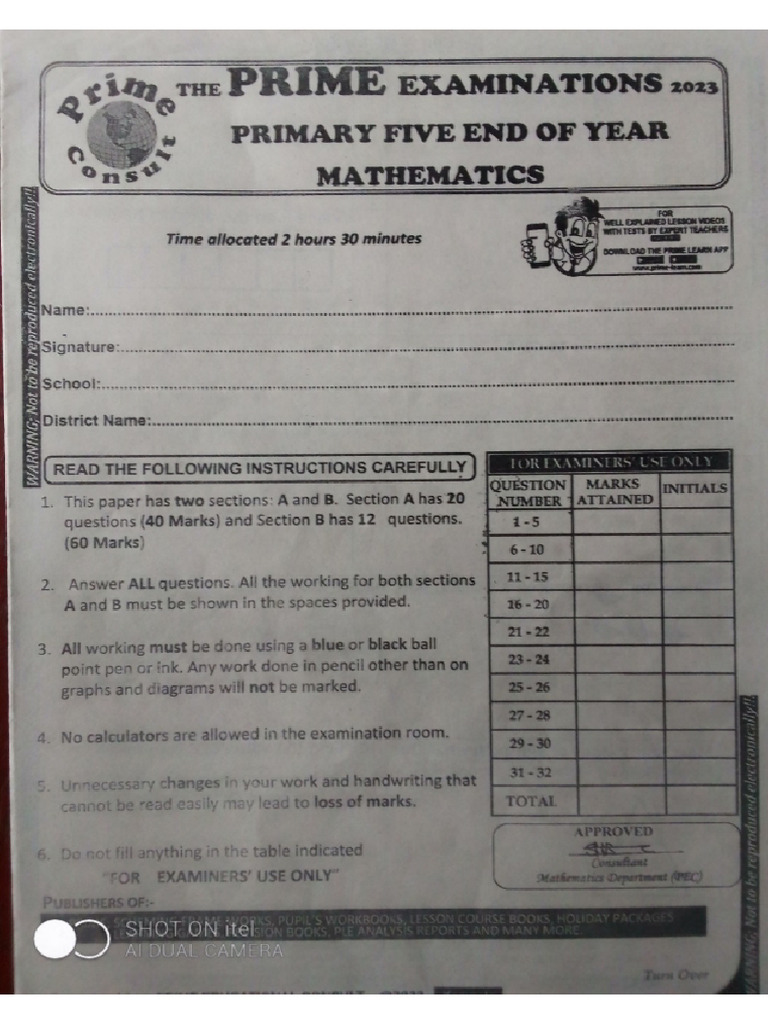 Prime p5 Eoy 3 Mtc-Scribbled | PDF