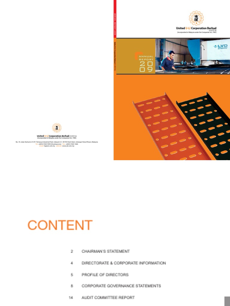 ULICORP-AnnualReport2009 (780KB) | PDF | Audit | Board Of Directors