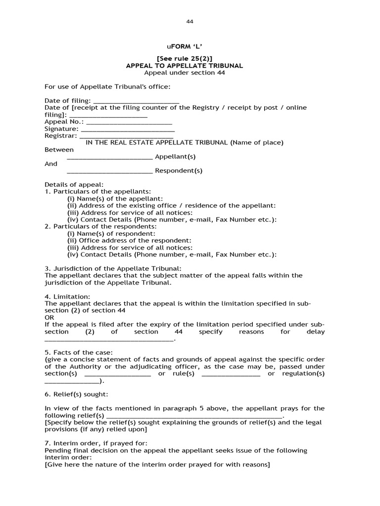 Appeal to appellate tribunal form l pdf appeal tribunal