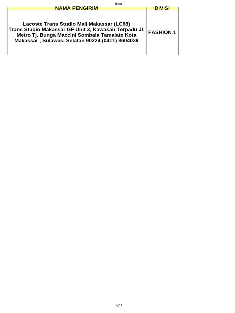 Form Kirim Barang Outstation Lc68 21 Okt 2024 | PDF
