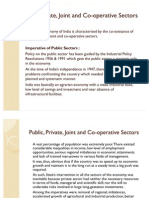 Public, Private, Joint and Co-Operative Sectors