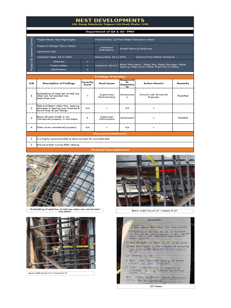 Nest Nightingale - 1st Floor Rebar Fabrication Check - 2024.10.21 | PDF ...