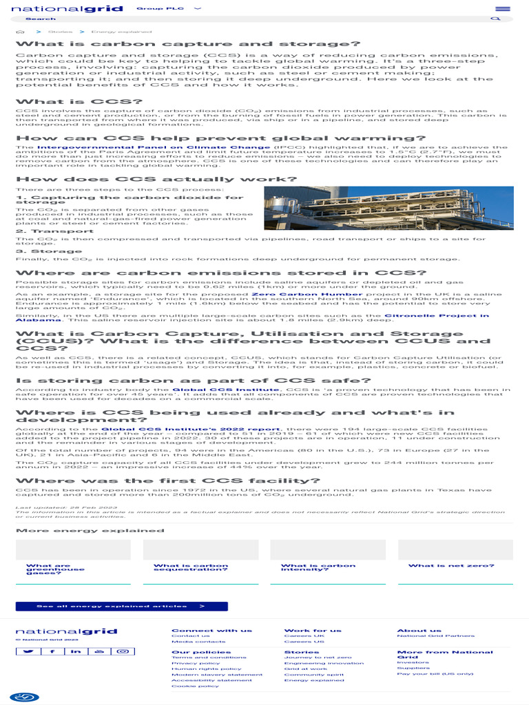 What Is Carbon Capture And Storage Ccs Explained National Grid Group