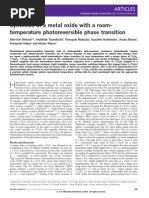 Synthesis of A Metal Oxide With A Room-Temperature Photoreversible Phase Transition