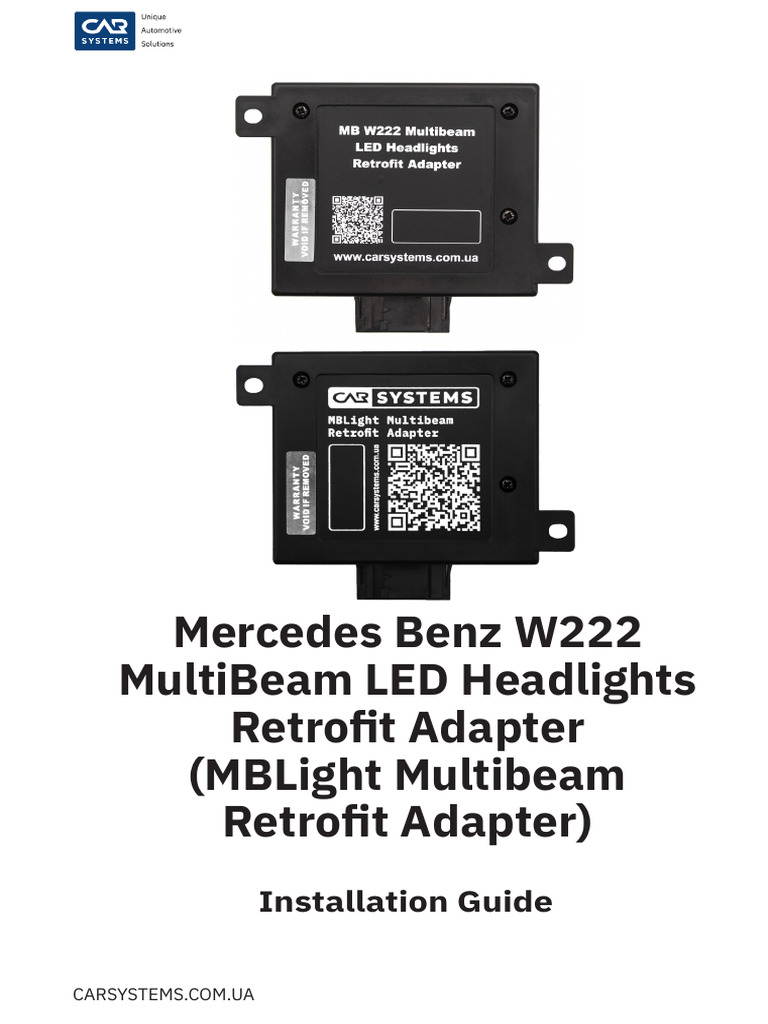 MB W222 Multibeam LED HL MBLight Multibeam Retrofit Adapter Manual ...