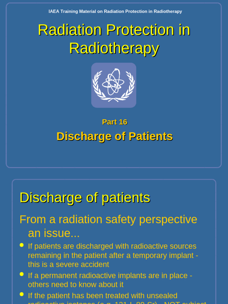 RT16 Discharge WEB | PDF | Radiation Therapy | Radiation Protection