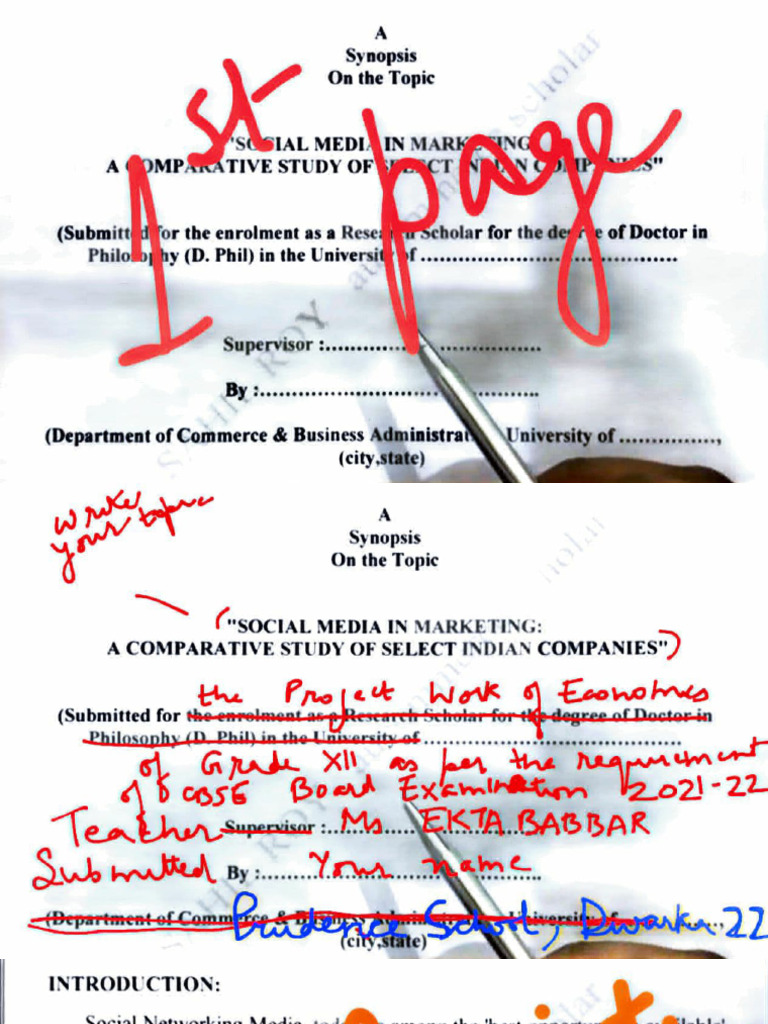 Format of Synopsis - Headings | PDF | Academic Degree | Qualifications