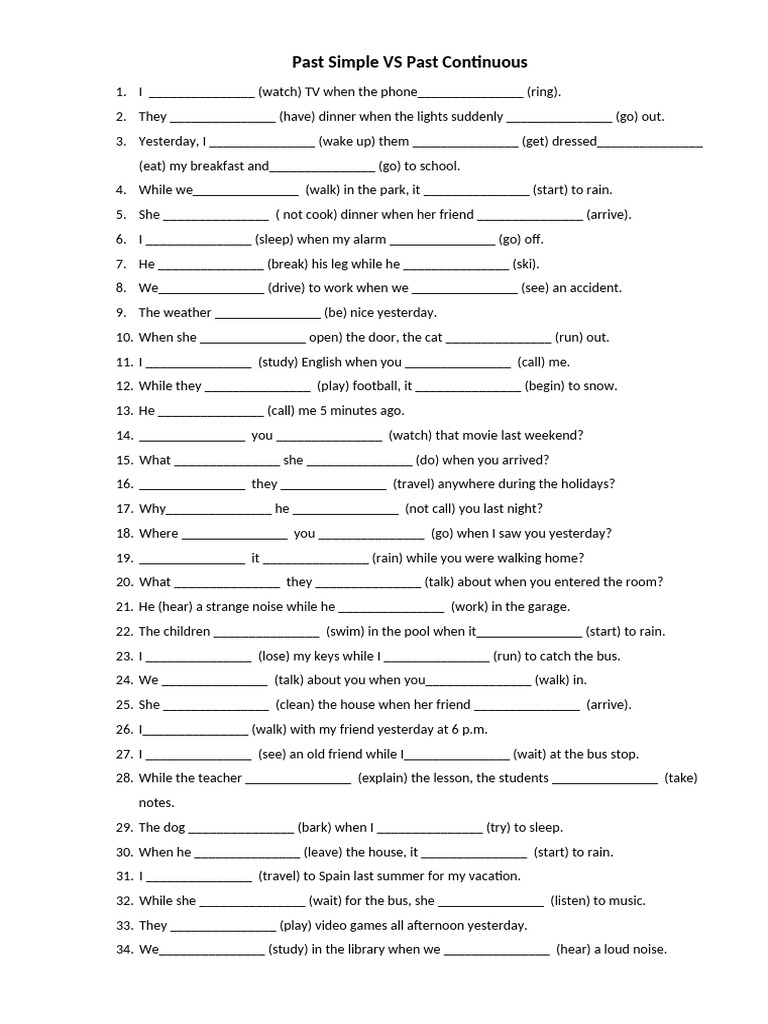 Past Simple VS Past Continuous | PDF