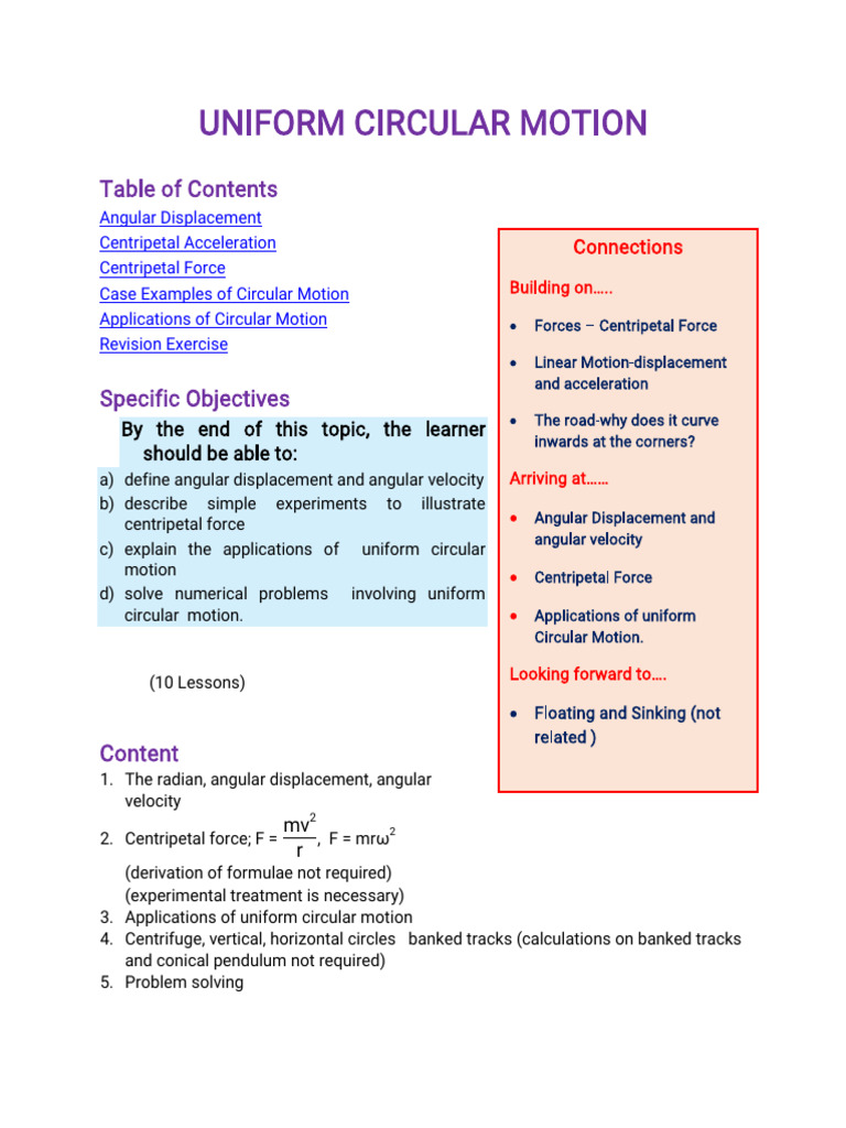 4.2 Uniform Circular Motion | PDF | Acceleration | Force