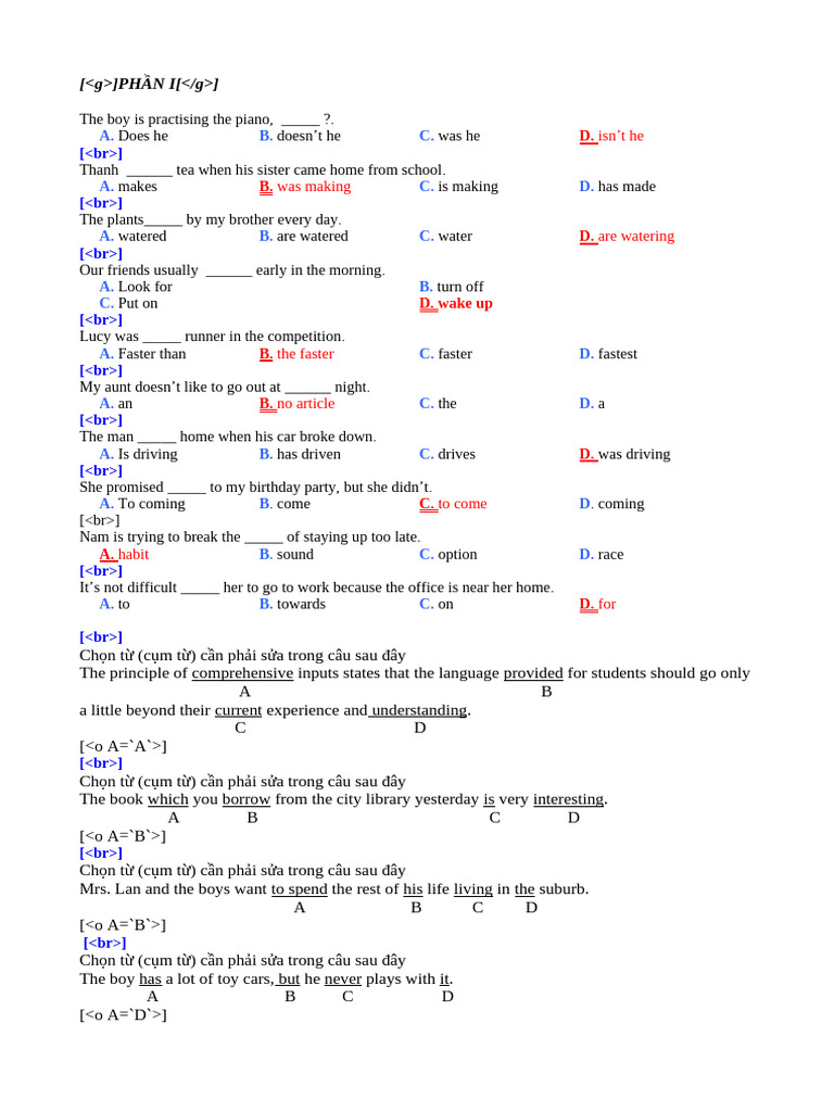 English Grammar Practice Exercises | PDF | Cognitive Science | Cognition