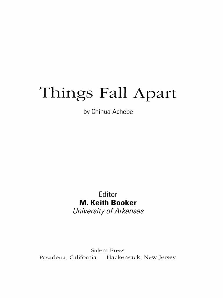 Things Fall Apart, by Chinua Achebe - 7 | PDF