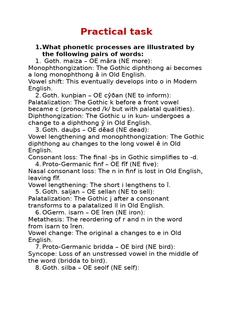 Practical task | PDF | English Language | Vowel