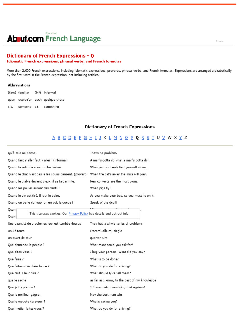 Dictionnaire des expressions françaises | PDF
