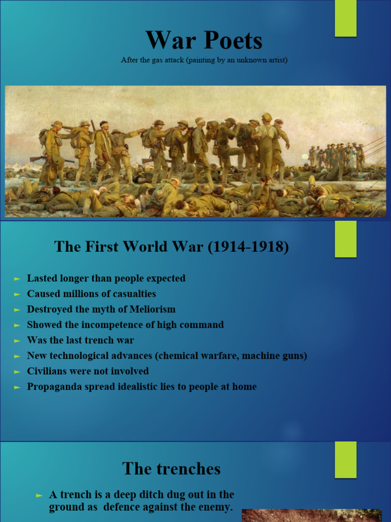 War Poets Pdf Trench Warfare Influenza