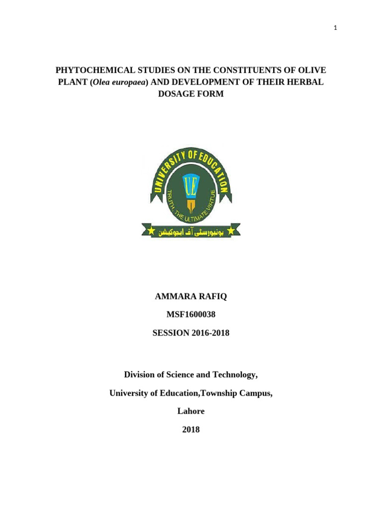 Ammara Final Thesis | PDF | Tablet (Pharmacy) | Natural Products