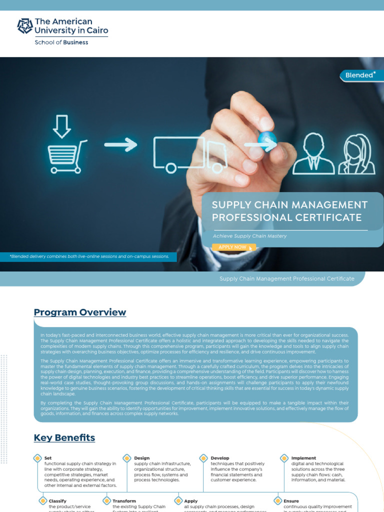 Supply Chain Management Certificate Program | PDF | Supply Chain ...