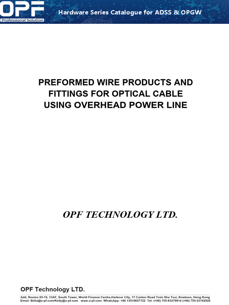 OPF Hardware Series Catalogue For ADSS & OPGW - 07 | PDF | Optical ...