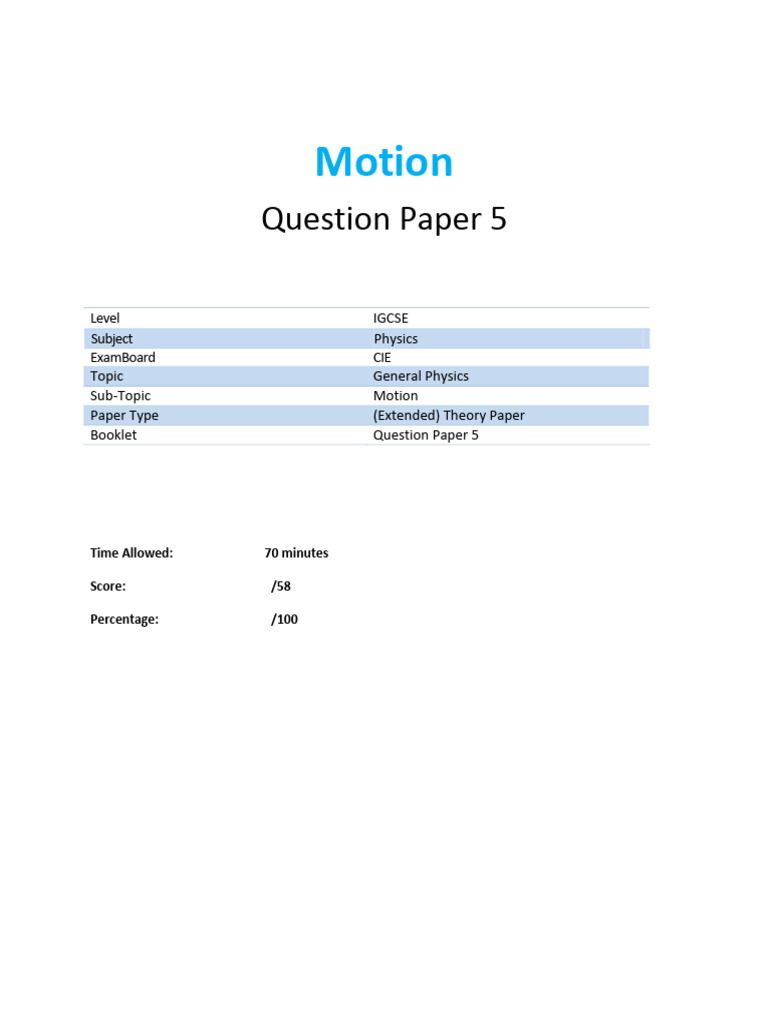 12.5 Motion Theory Completed | PDF | Force | Acceleration