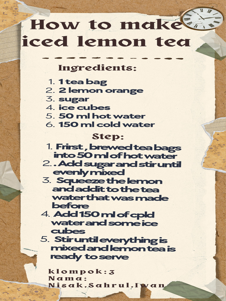 Iced Lemon Tea Recipe | PDF