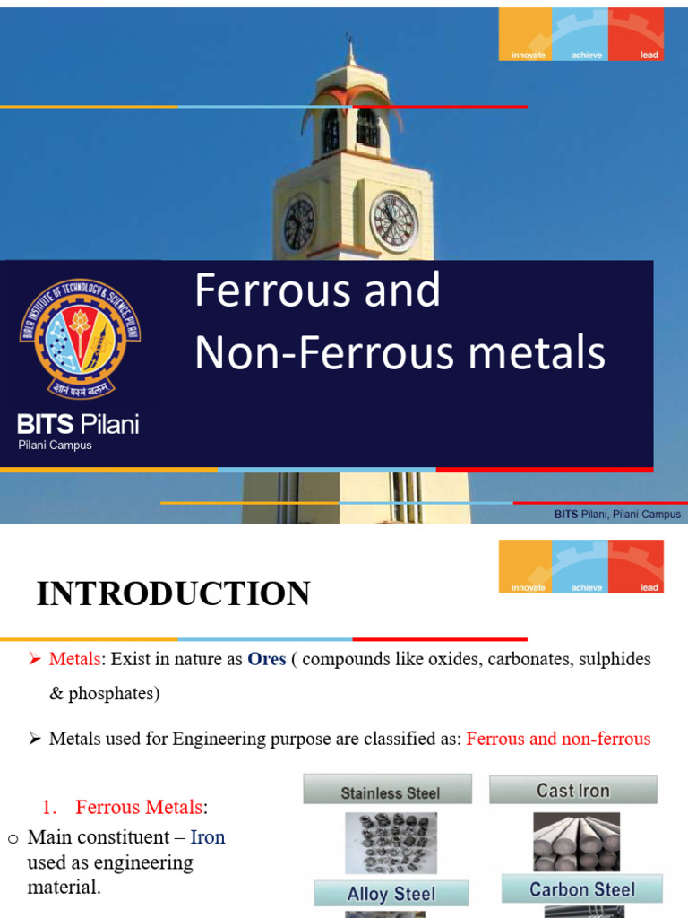 Ferrous and Non-Ferrous Metals Overview | PDF | Steel | Iron