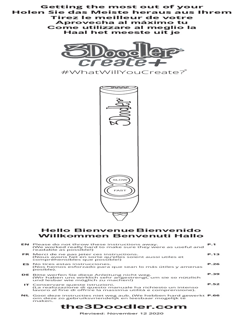 3doodler Create-Plus Manual MAIN Inner 11122020 | PDF | Electromagnetic ...