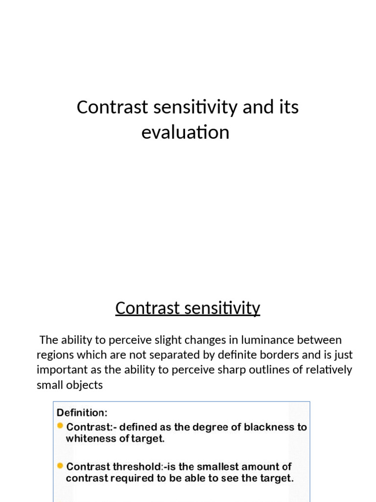 Understanding Contrast Sensitivity Testing | PDF | Contrast (Vision ...
