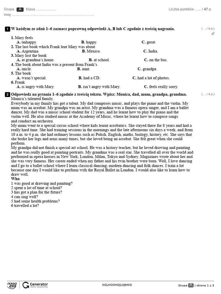 A pdf performing arts