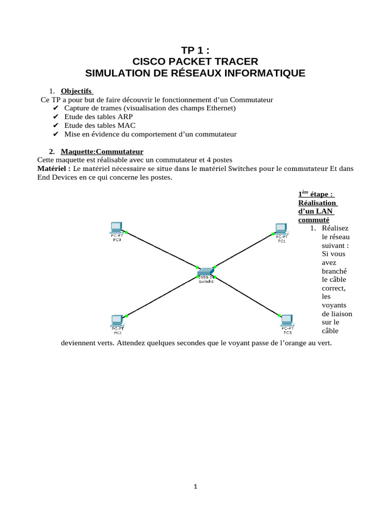 Simulation de Réseaux avec Cisco Packet Tracer | PDF | Architecture de ...