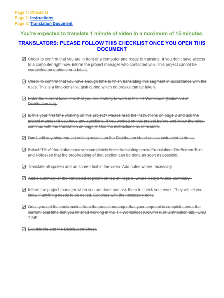 Video Translation Checklist Guide | PDF