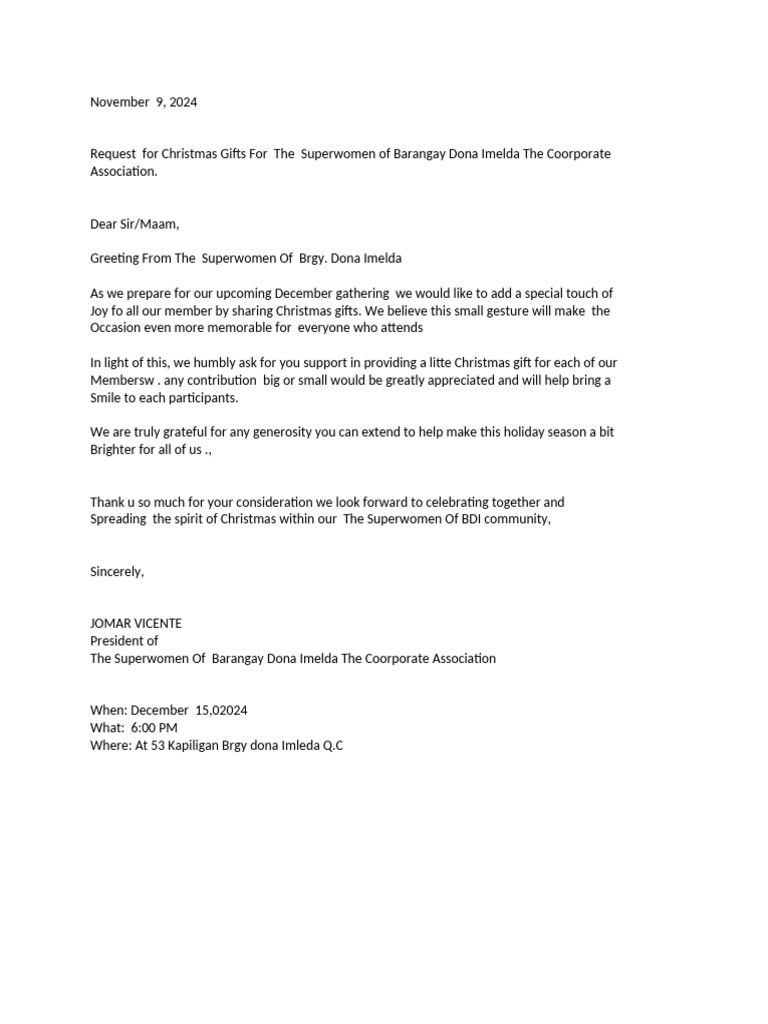 Request Letter | PDF