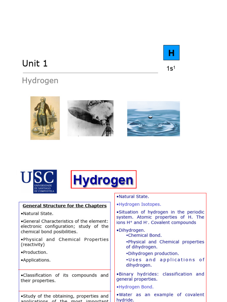 Unit 1 Hydrogen Final | PDF | Hydrogen | Hydride