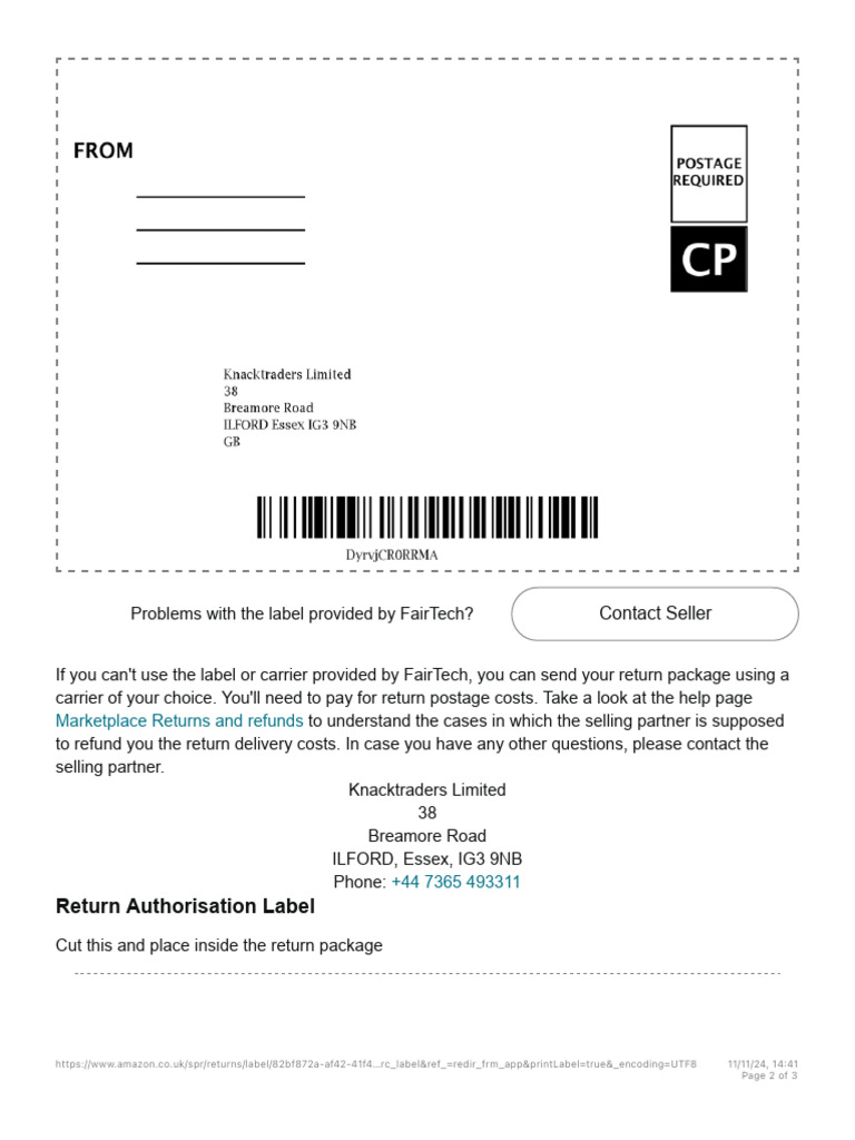 Online Return Center | PDF