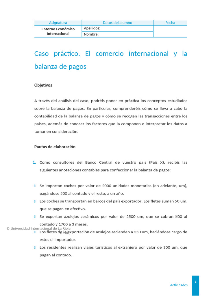 Comercio Internacional y Balanza de Pagos | PDF | Balance de pagos ...