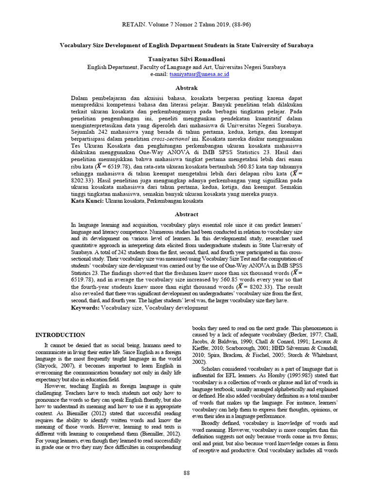 Vocabulary Development in EFL Students | PDF | Vocabulary | English As ...