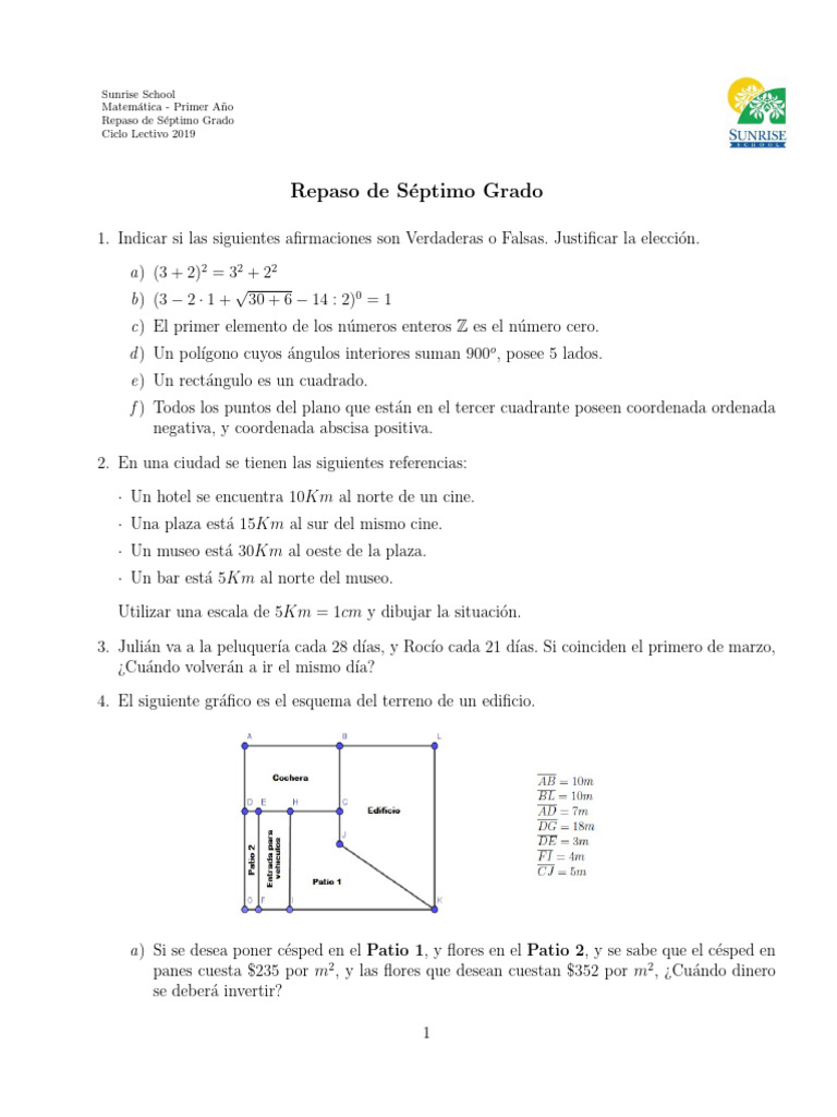 Repaso de Séptimo | PDF | Entero | Matemáticas