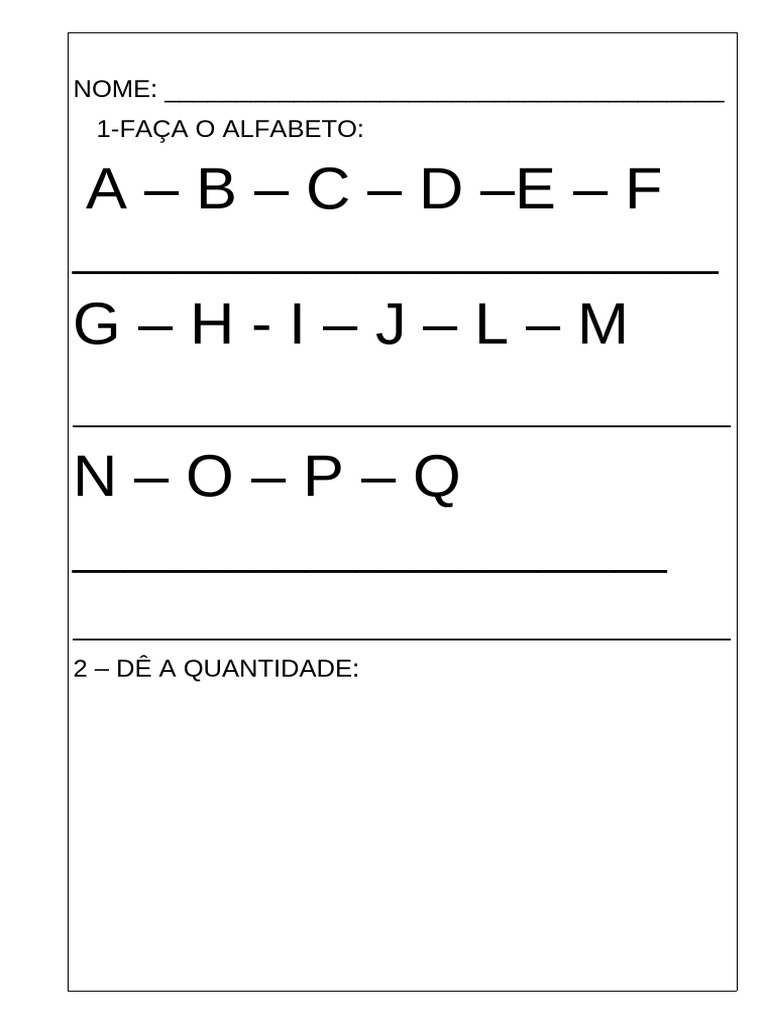 Atividades - Alfabeto - Pré Escola | PDF | Carreira e Crescimento ...