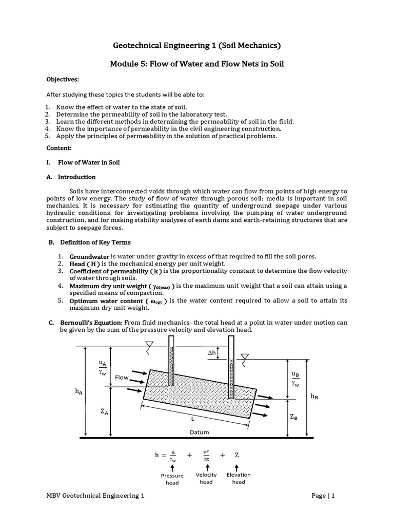 Water Flow and Permeability in Soil | PDF | Soil Mechanics | Earth Sciences