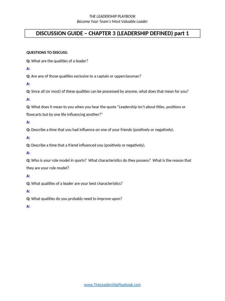 Chapter-3 Leadership Defined Part 1 | PDF