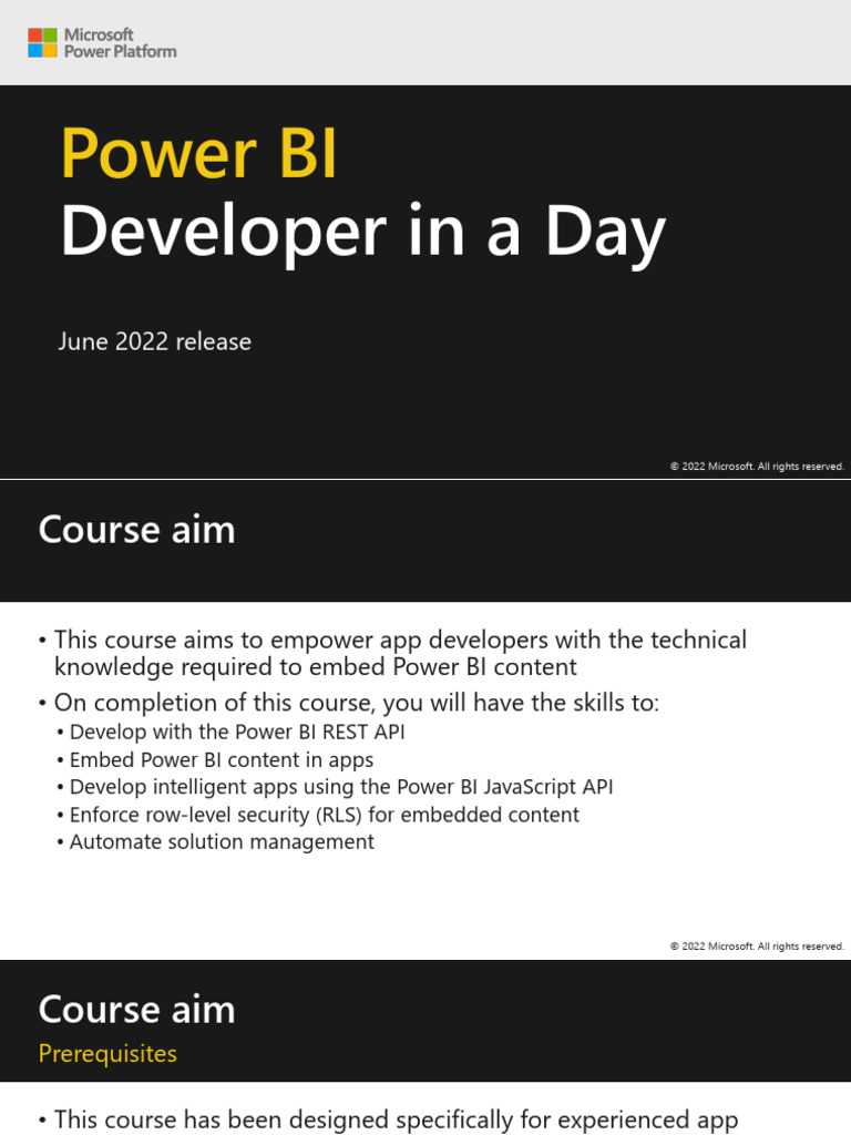 Power BI Developer Course Overview | PDF | Microsoft Azure | Share Point