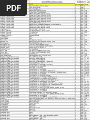 Nikon Books Nikon Digital Single Lens Reflex Camera
