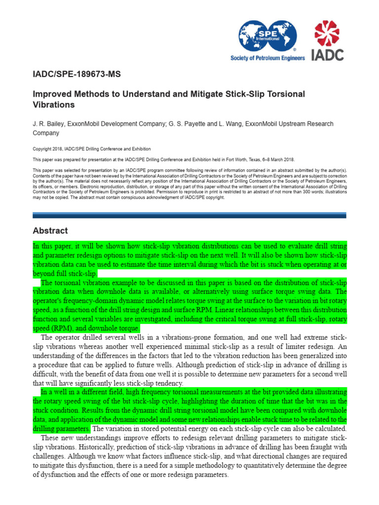 Mitigating Stick-Slip Torsional Vibrations | PDF | Gases | Drilling