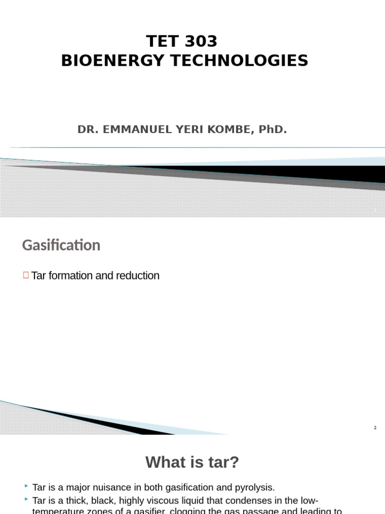 Tar Formation and Reduction in Gasification | PDF | Gasification ...