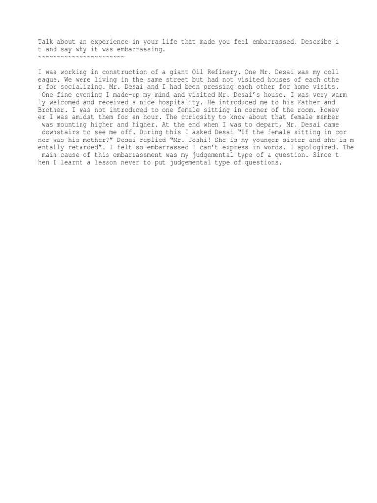 Embarrassing Moment at a Colleague's Home | PDF | Poetry