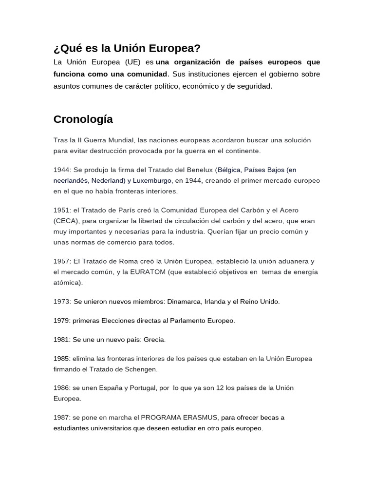La Union Europea | PDF | Euro | Europa