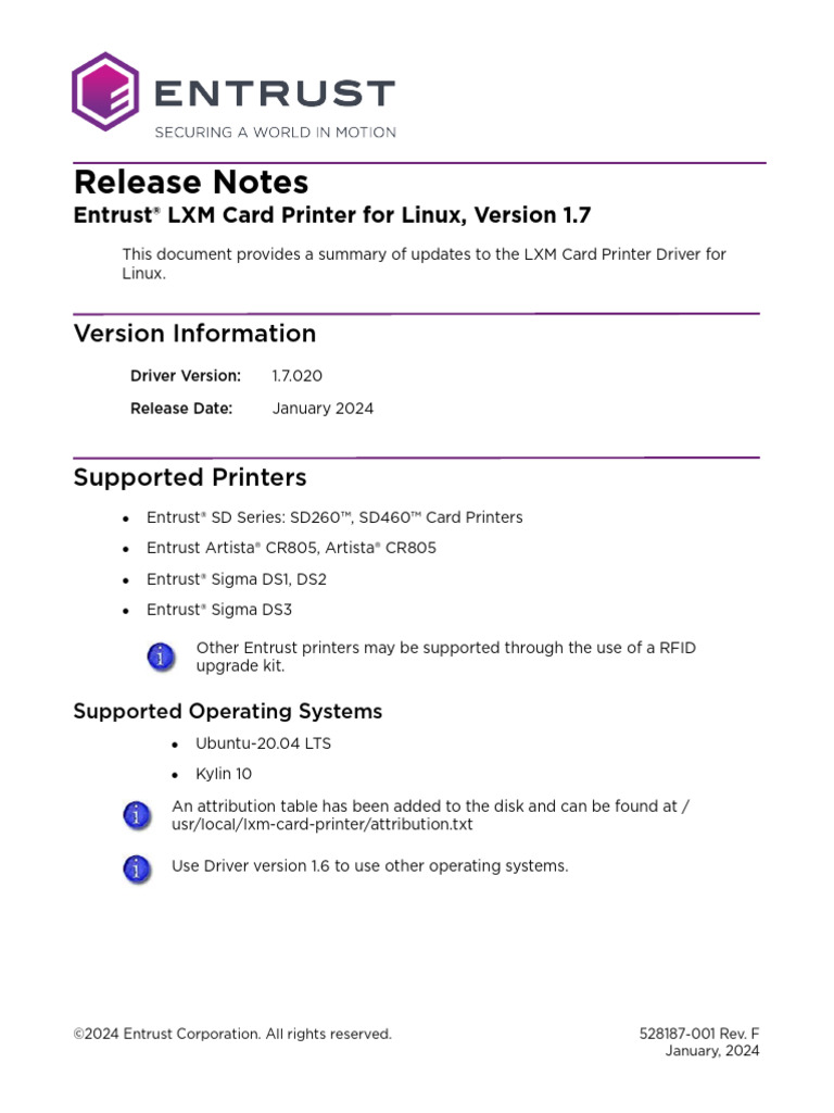 528187-001F Linux Driver Release Notes Version 1.7 | PDF | Printer ...
