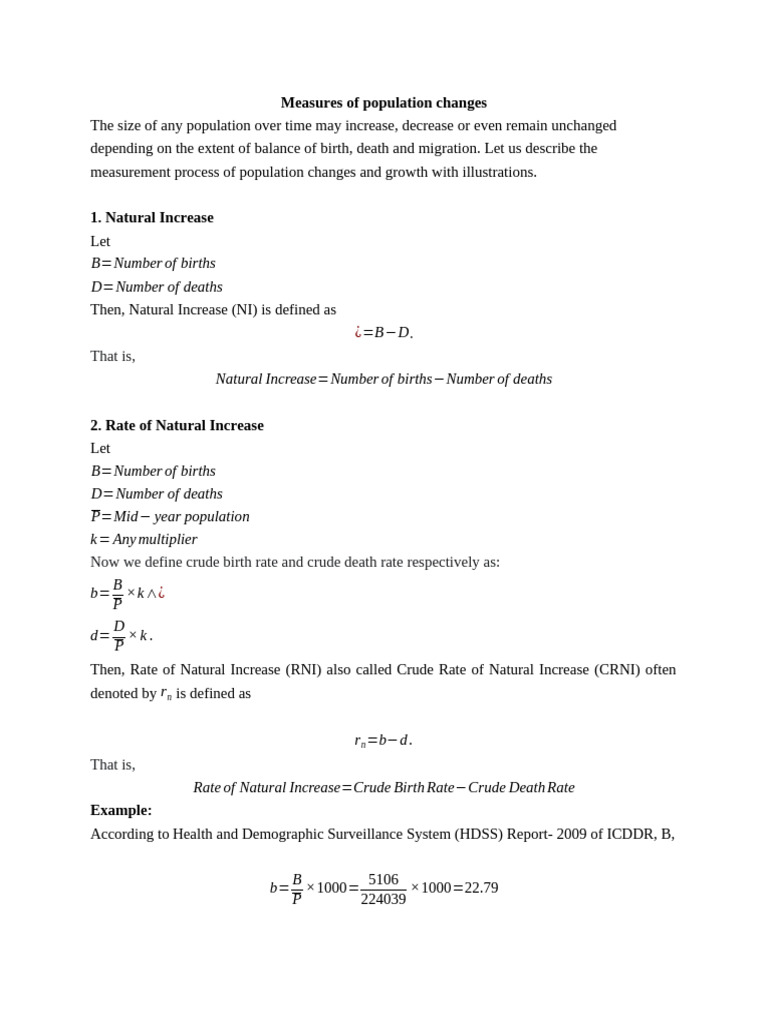 Understanding Population Change Metrics | PDF | Applied Mathematics ...