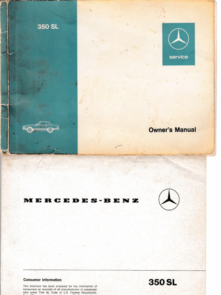350 SL Owner's Manual Overview | PDF | Brake | Vehicles