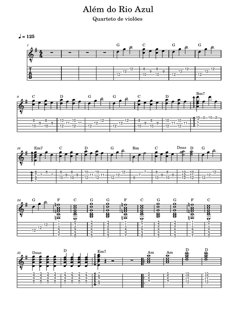 Quarteto De Violões Além Do Rio Azul Pdf