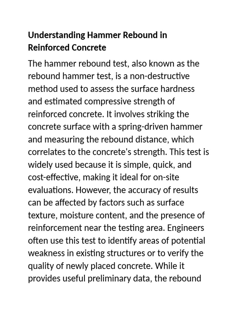 Understanding Hammer Rebound in Reinforced Concrete | PDF